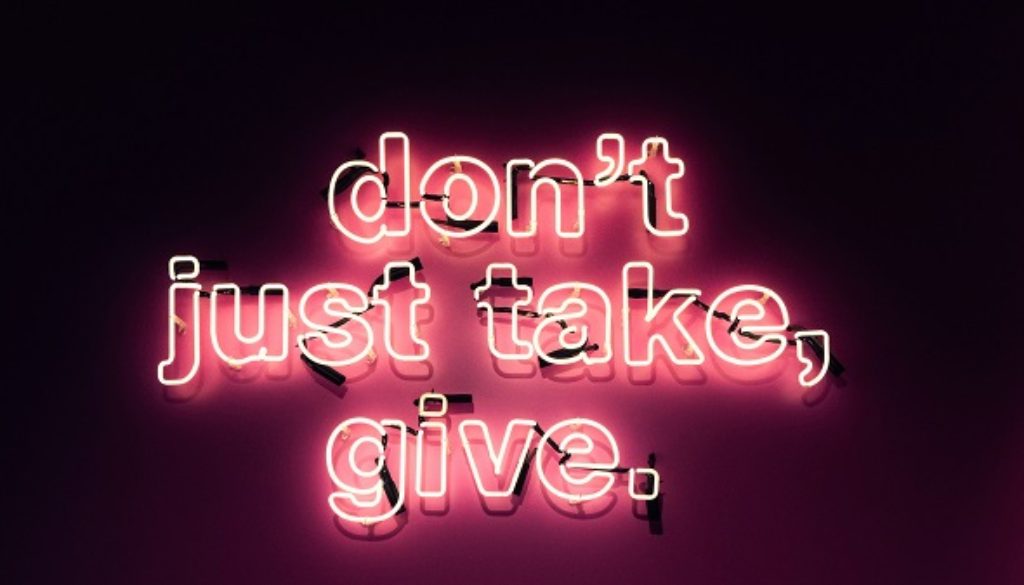 Don't just talk, give