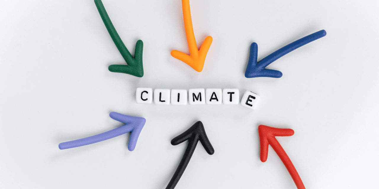 Arrows pointing to climate