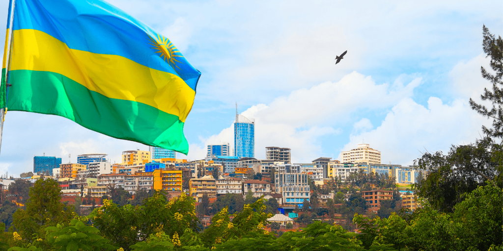 Rwadan flag and Kigali skyline