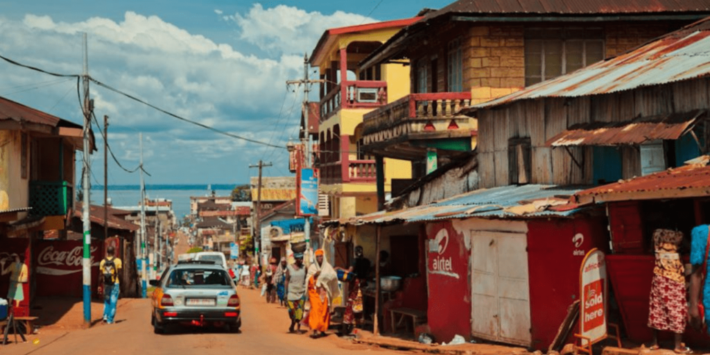 A street in Freetown, Sierra Leone